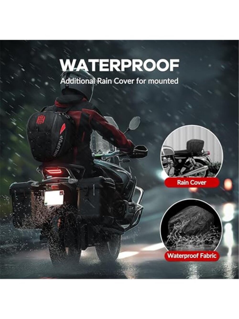New 38L Motorcycle Tail Bag Seat Helmet Large Capacity Motorcycle Backpack - Picture 5 of 6